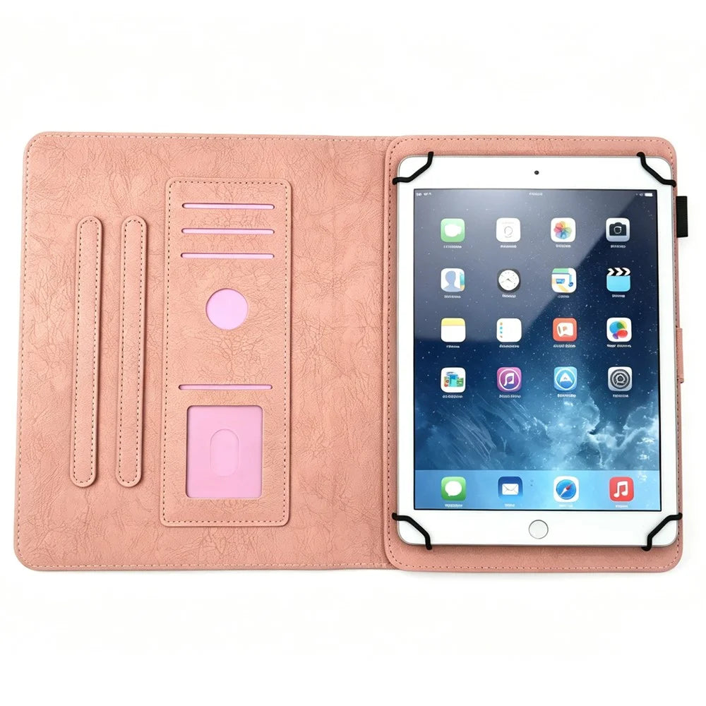 Tablet Case for iPad Air 11 (2026)  /  (2025)  /  (2024)  /  Pro 11 (2025)  /  (2024) Embossed Magpie Pattern TPU PU Protective Cover with Card Slots - Pink - 2
