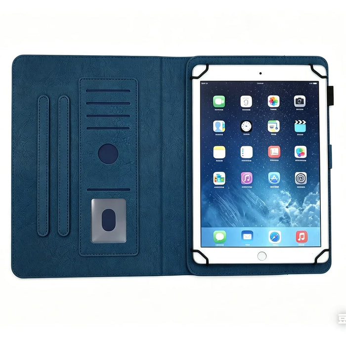 Tablet Case for iPad Mini  /  2  /  3  /  4  /  (2024)  /  (2021)  /  (2019) 7.9 inch  /  Wi-Fi  /  iPod mini (1st Generation Embossed Magpie Pattern TPU PU Protective Cover with Card Slots - Blue - 2