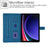 Tablet Case for Amazon Fire HD 10 (2019)  /  (2017)  /  (2015) Embossed Magpie Pattern TPU PU Protective Cover with Card Slots - Blue - 7