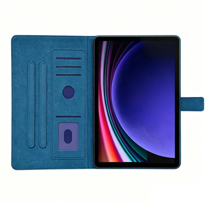 Tablet Case for Amazon Fire HD 8 (2024)  /  (2022)  /  (2020)  /  8 Plus (2022)  /  (2020)  Embossed Magpie Pattern TPU PU Protective Cover with Card Slots - Blue - 3