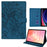 For Samsung Galaxy Tab S11 Tablet Case Embossed Magpie Pattern TPU PU Protective Cover with Card Slots - Blue - 1
