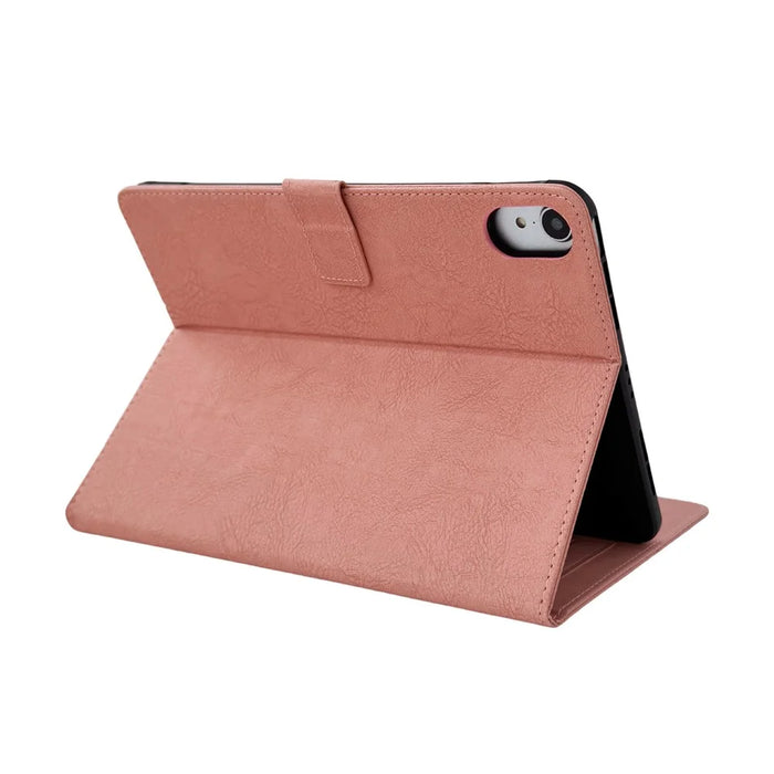 Tablet Case for iPad (2025)  /  10.9 (2022) Embossed Magpie Pattern TPU PU Protective Cover with Card Slots - Pink - 4