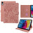 Tablet Case for iPad mini (2024)  /  (2021) Embossed Magpie Pattern TPU PU Protective Cover with Card Slots - Pink - 1