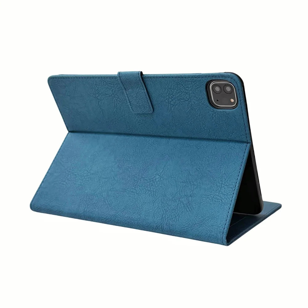 Tablet Case for iPad Pro 13 (2025)  /  (2024) Embossed Magpie Pattern TPU PU Protective Cover with Card Slots - Blue - 4
