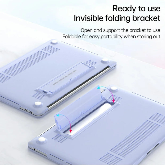 For MacBook Neo 13 inch (2026) Case Foldable Stand Heat Dissipation PC Laptop Protective Shell - Lavender Purple - 4
