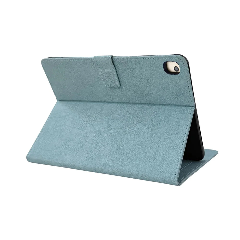 Tablet Case for iPad 10.2 (2021) / (2020) / (2019) / iPad Air 10.5 inch (2019) / Pro 10.5-inch (2017) Embossed Magpie Pattern TPU PU Cover with Card Slots - Misty Blue - 4