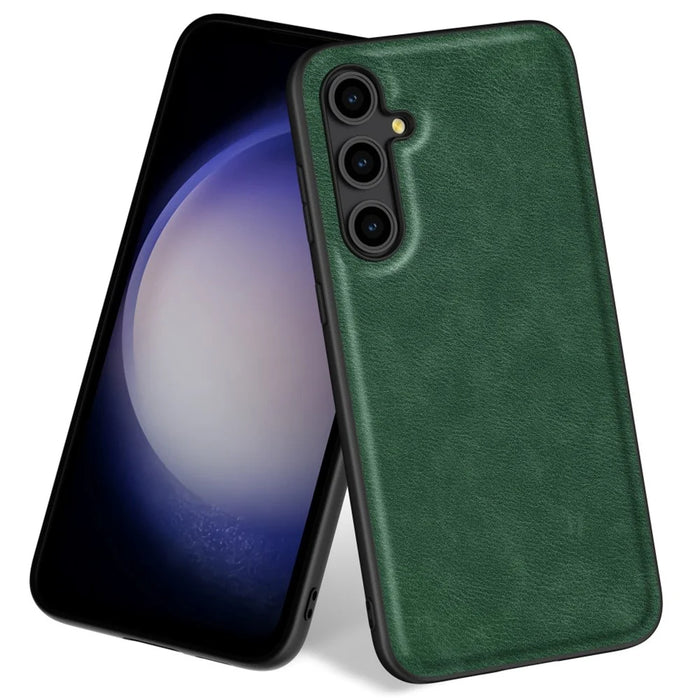 For Samsung Galaxy A27 5G Case Retro Leather Coated PC + TPU Phone Cover - Green - 1