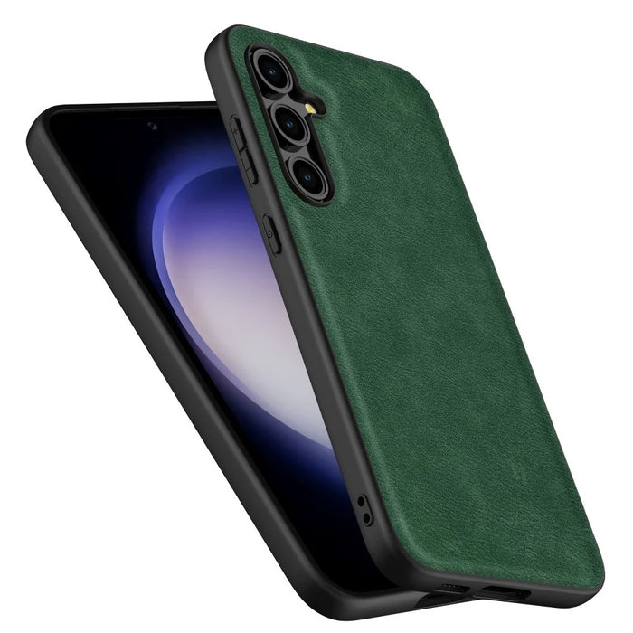 For Samsung Galaxy A27 5G Case Retro Leather Coated PC + TPU Phone Cover - Green - 2