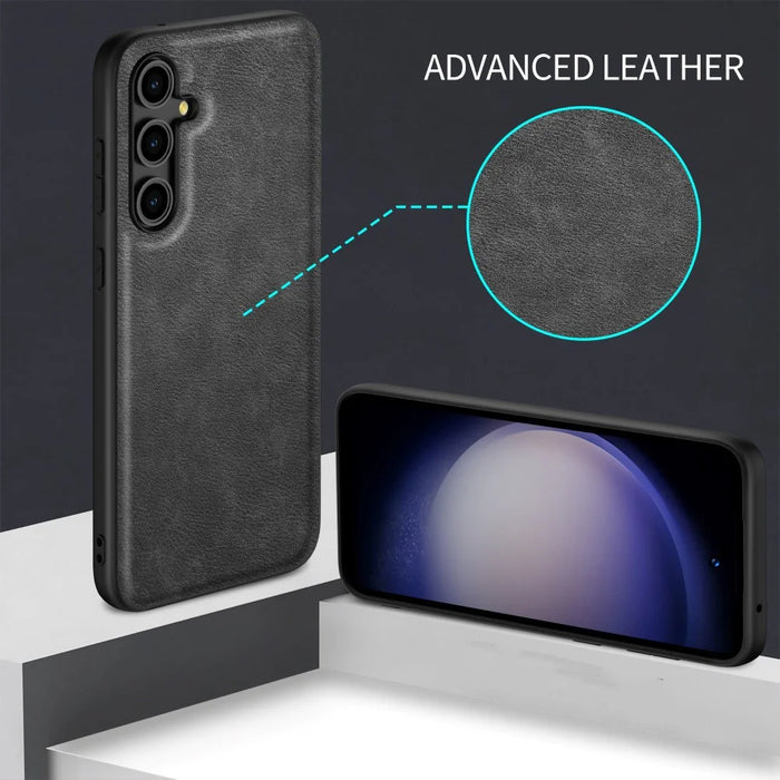 For Samsung Galaxy A27 5G Case Retro Leather Coated PC + TPU Phone Cover - Green - 7