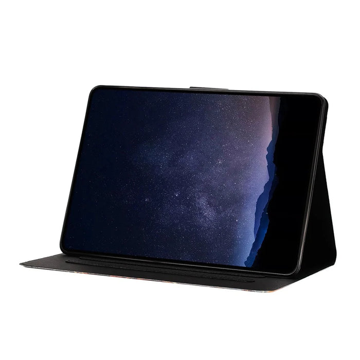 Tablet Case for iPad 10.2 (2021)   /  10.2 (2020)  /  10.2 (2019)  /  Air 10.5 inch (2019)  /  Pro 10.5-inch (2017) Leather Stand Case with Card Slots Litchi Pattern Magnetic Flip Protective Cover - Colorful Wolf - 2