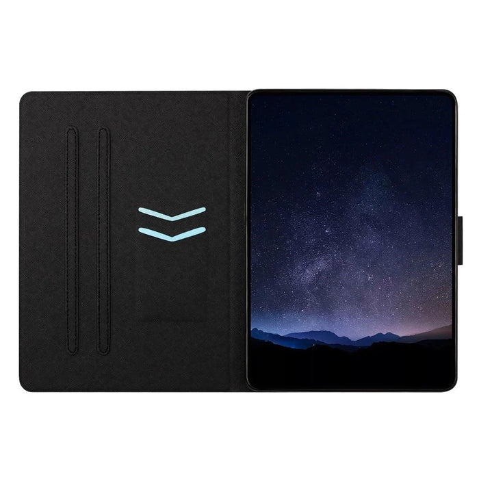 Tablet Case for iPad Pro 11 (2025)  /  (2024) Leather Stand Case with Card Slots Litchi Pattern Magnetic Flip Protective Cover - Colorful Wolf - 3
