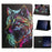 Tablet Case for iPad mini (2024)  /  (2021) Leather Stand Case with Card Slots Litchi Pattern Magnetic Flip Protective Cover - Colorful Wolf - 1
