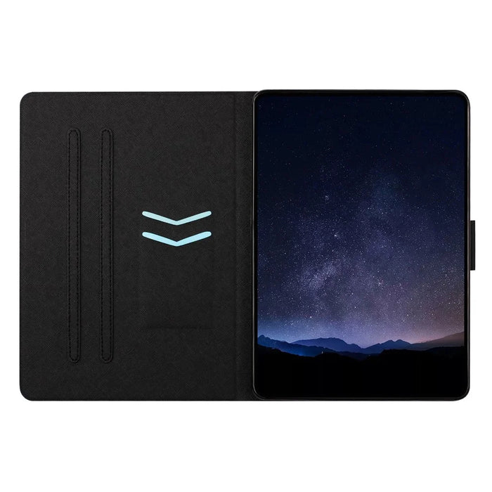 Tablet Case for Samsung Galaxy Tab A9  /  Tab A11 Leather Stand Case with Card Slots Litchi Pattern Magnetic Flip Protective Cover - Colorful Wolf - 3