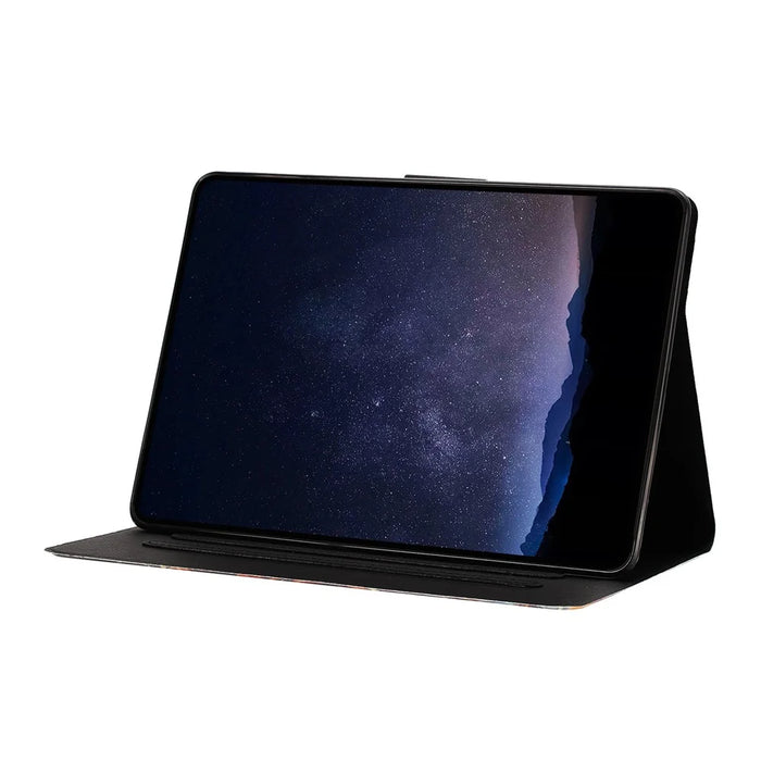 Tablet Case for Samsung Galaxy Tab S9  /  Tab S9 FE Leather Stand Case with Card Slots Litchi Pattern Magnetic Flip Protective Cover - Colorful Wolf - 2