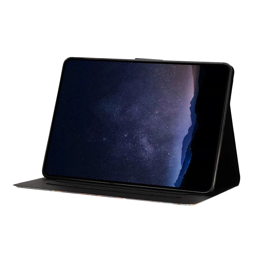Tablet Case for Lenovo Tab M10 Plus (3rd Gen)  /  Xiaoxin Pad 2022 10.6 inch Leather Stand Case with Card Slots Litchi Pattern Magnetic Flip Protective Cover - Colorful Wolf - 2
