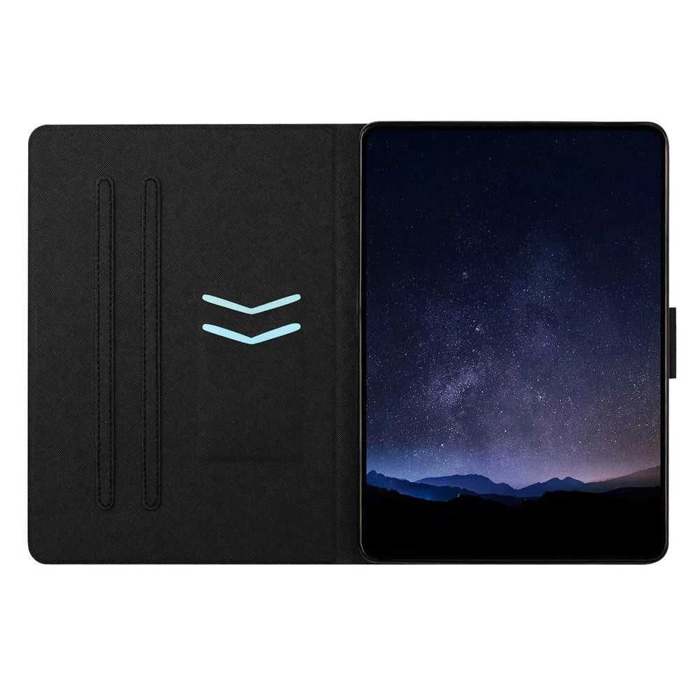 For Lenovo Xiaoxin Pad 11 2025 Tablet Case Leather Stand Case with Card Slots Litchi Pattern Magnetic Flip Protective Cover - Night Wolf - 3