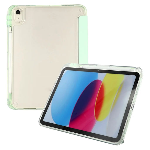 MUTURAL Crystal Shield Case for iPad (2025)  /  10.9 (2022) Trifold Stand Tablet Cover - Green - 1