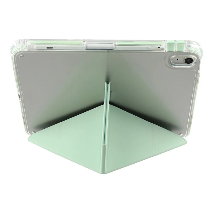 MUTURAL Crystal Shield Case for iPad (2025)  /  10.9 (2022) Trifold Stand Tablet Cover - Green - 3