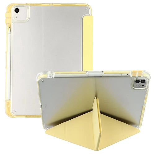 MUTURAL Crystal Shield Case for  iPad Air 13 (2026)  /  (2025)  /  (2024)  /  iPad Pro 12.9 (2022)  /  (2021)  /  (2020) Trifold Stand Tablet Cover - Yellow - 1
