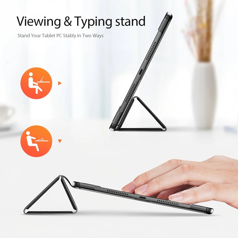 Dux Ducis for Lenovo Idea Tab Plus Case DUX DUCIS Domo Series Tri-fold Stand PU Leather Tablet Cover - Black - 2