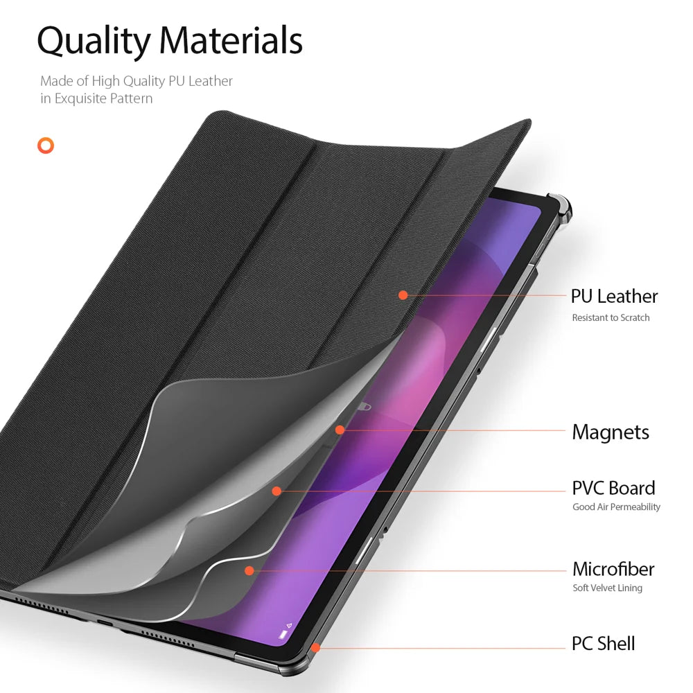 Dux Ducis for Lenovo Idea Tab Plus Case DUX DUCIS Domo Series Tri-fold Stand PU Leather Tablet Cover - Black - 5