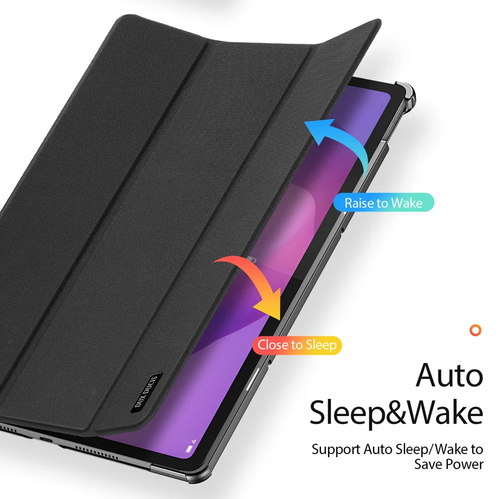 Dux Ducis for Lenovo Idea Tab Plus Case DUX DUCIS Domo Series Tri-fold Stand PU Leather Tablet Cover - Black - 6