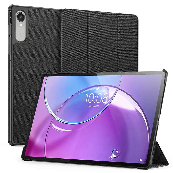 Dux Ducis for Lenovo Idea Tab Pro Gen 2 Case DUX DUCIS Domo Series Tri-fold Stand PU Leather Tablet Cover - Black - 1