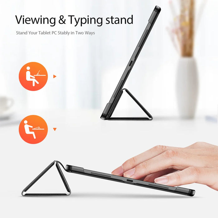 Dux Ducis for Lenovo Idea Tab Pro Gen 2 Case DUX DUCIS Domo Series Tri-fold Stand PU Leather Tablet Cover - Black - 2