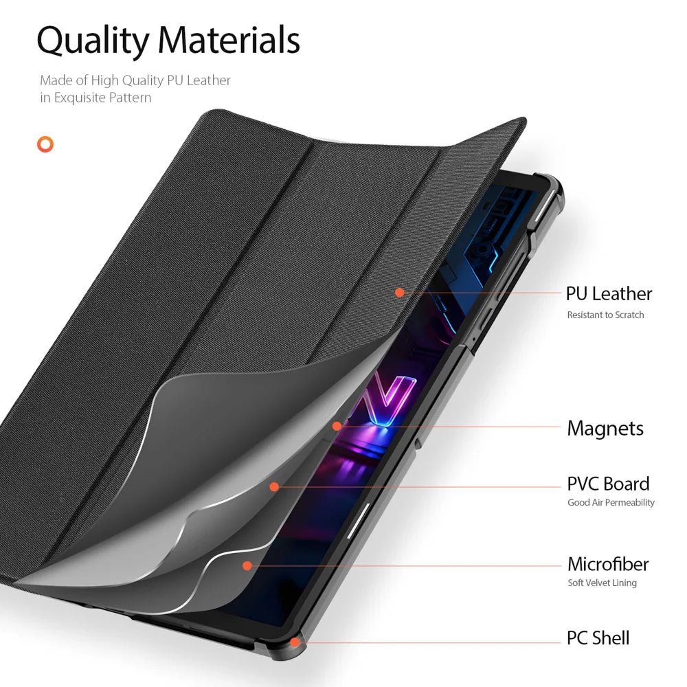 Dux Ducis for Lenovo Legion Y700 (Gen 5) Case DUX DUCIS Domo Series Tri-fold Stand PU Leather Tablet Cover - Black - 5