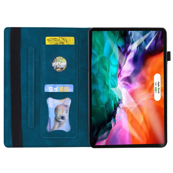 For Lenovo Legion Y700 (Gen 5) Case PU Leather Protective Folio Cover with Card Holder - Blue - 2