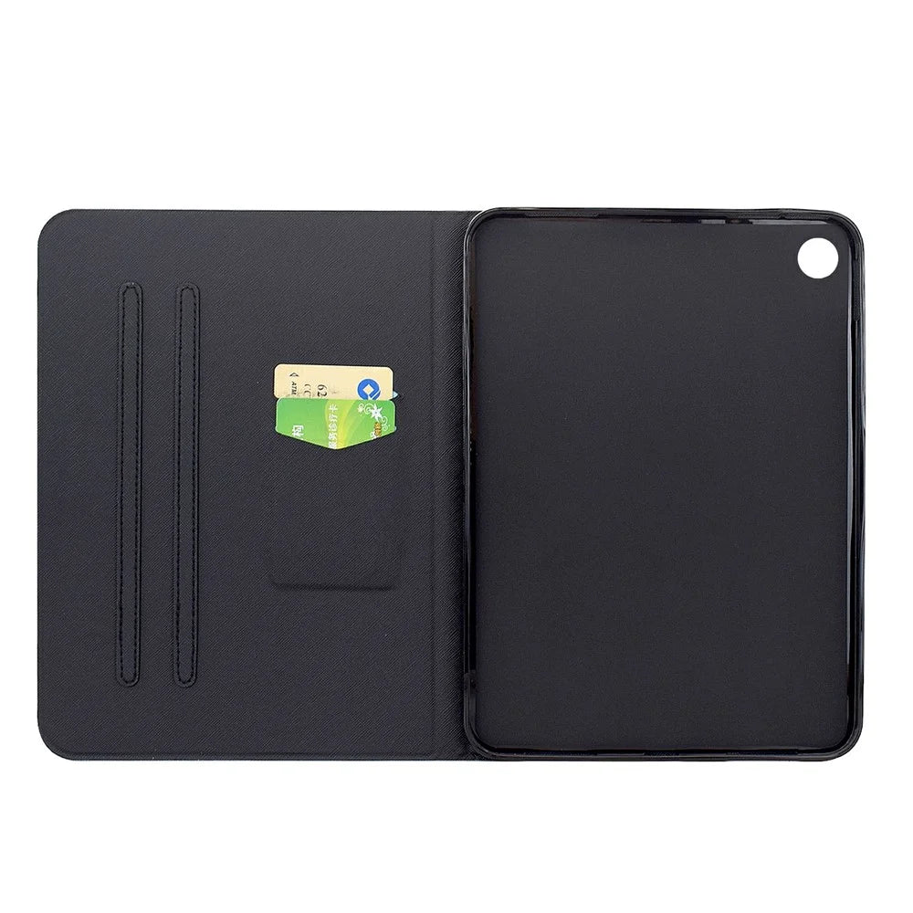 For Samsung Galaxy Tab A9 Case Pattern Printing Stand Leather Tablet Cover with Card Slots - Starry Night Cat - 2
