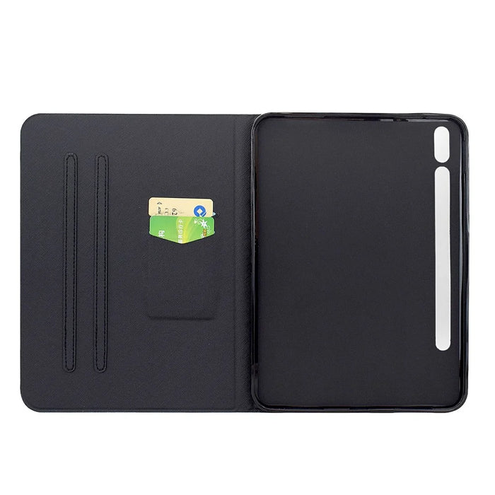 For Samsung Galaxy Tab S10 FE+ Case Pattern Printing Stand Leather Tablet Cover with Card Slots - Starry Night Cat - 2