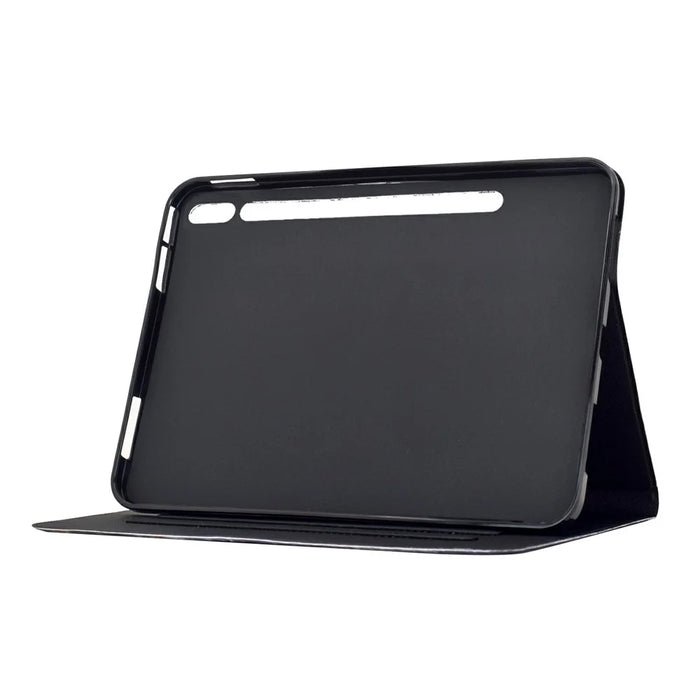 For Samsung Galaxy Tab S10 FE+ Case Pattern Printing Stand Leather Tablet Cover with Card Slots - Starry Night Cat - 3