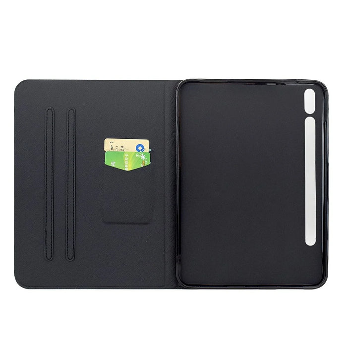 For Samsung Galaxy Tab S9+ Case Pattern Printing Stand Leather Tablet Cover with Card Slots - Starry Night Cat - 2