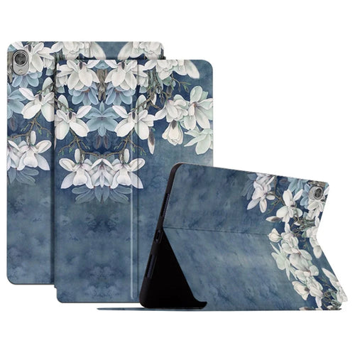 For Lenovo Tab M10 TB-X605F / X505 10.1-inch Well-protected Flower Pattern Printed Tablet Case Leather + TPU Anti-drop Folio Flip Cover with Stand - Chinese Rose - 1