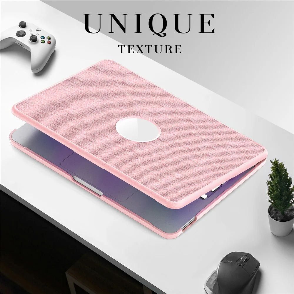 For MacBook Neo 13 inch (2026) Kickstand Case Laptop Cover with Logo View - Pink - 6