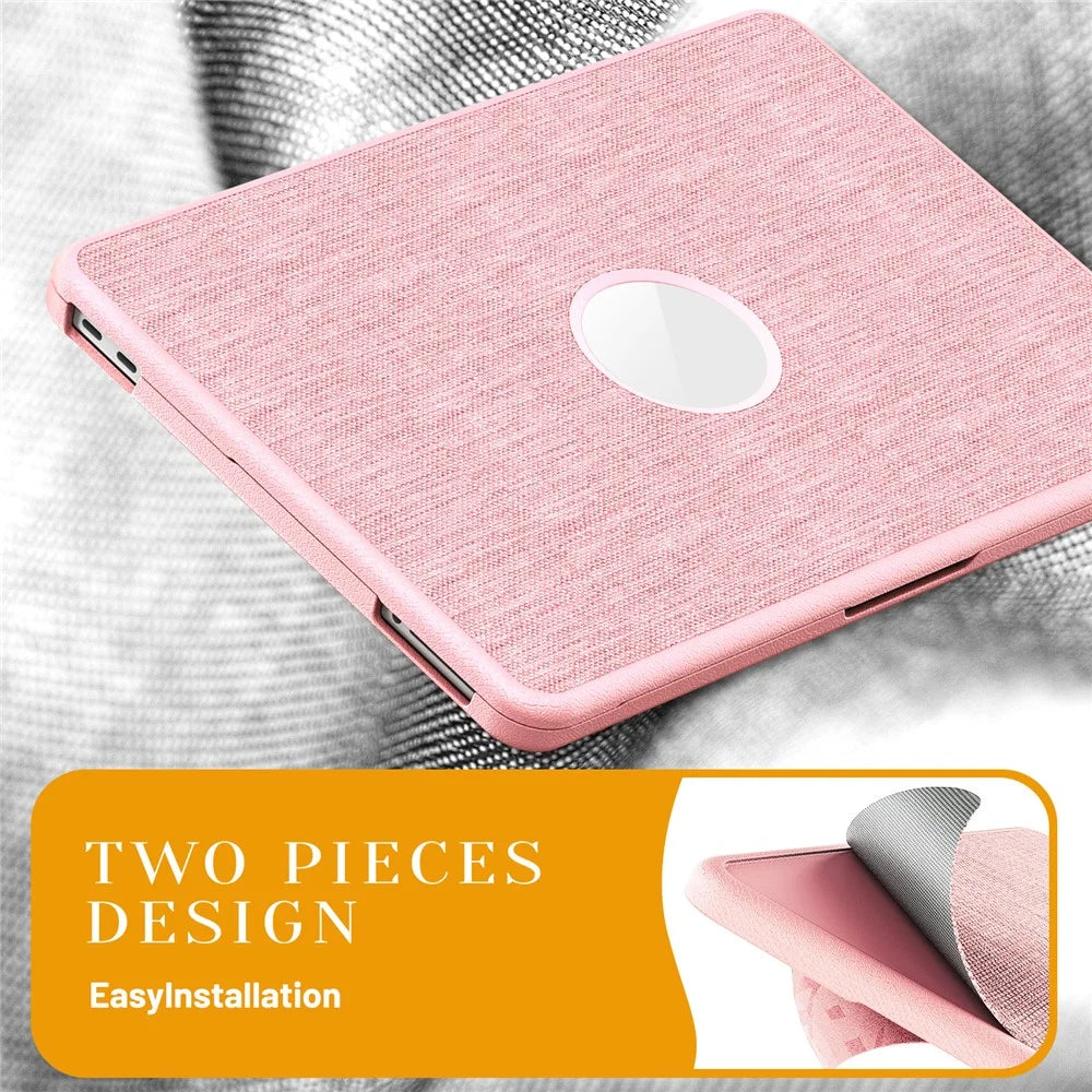 For MacBook Neo 13 inch (2026) Kickstand Case Laptop Cover with Logo View - Pink - 7