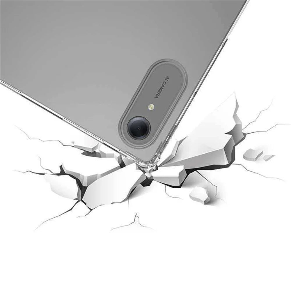 For Lenovo Yoga Tab 11.1 Case TPU Drop-Resistant Clear Tablet Cover + Tempered Glass Screen Film - 3