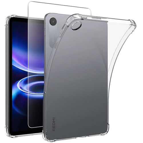 For Xiaomi Redmi Pad 2 9.7  /  Pad 2 SE Case TPU Drop-Resistant Clear Tablet Cover + Tempered Glass Screen Film - 1
