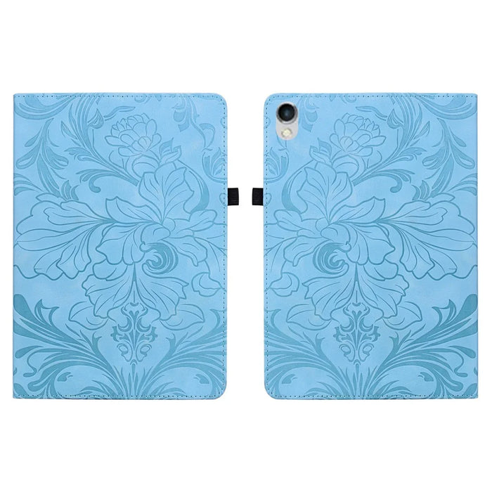 Tablet Case For iPad 10.2 (2021) / (2020) / (2019) Floral Pattern Folio PU Leather Cover with Card Slots - Baby Blue - 1