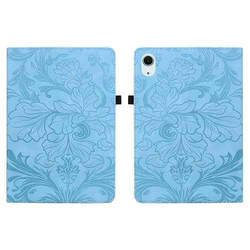 Tablet Case For iPad Air 11 (2026) / (2025) / (2024) Floral Pattern Folio PU Leather Cover with Card Slots - Baby Blue - 1