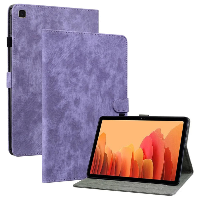 For Samsung Galaxy Tab A7 10.4 (2022) / (2020) Case Stand Card Slot PU Leather Tiger Pattern Tablet Case - Purple - 1