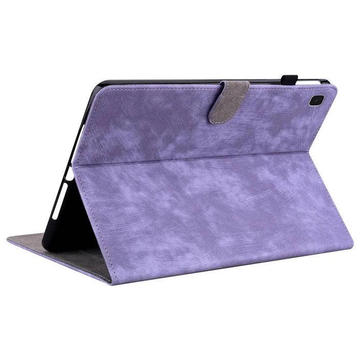 For Samsung Galaxy Tab A7 10.4 (2022) / (2020) Case Stand Card Slot PU Leather Tiger Pattern Tablet Case - Purple - 4