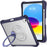 For iPad (2025) / iPad 10.9 (2022) Case Rotating Kickstand PC + TPU Shockproof Tablet Cover - Navy Blue - 1
