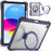 For iPad (2025) / iPad 10.9 (2022) Case Rotating Kickstand PC + TPU Shockproof Tablet Cover with Shoulder Strap - Navy Blue - 1