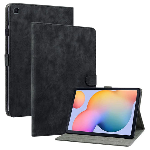 For Samsung Galaxy Tab S6 Lite (2020) / (2022) / (2024) Case Cute Stand Card Slot PU Leather Tablet Cover - Black - 1