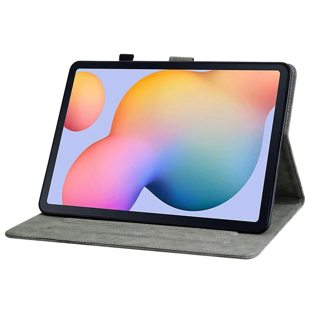 For Samsung Galaxy Tab S6 Lite (2020) / (2022) / (2024) Case Cute Stand Card Slot PU Leather Tablet Cover - Black - 3