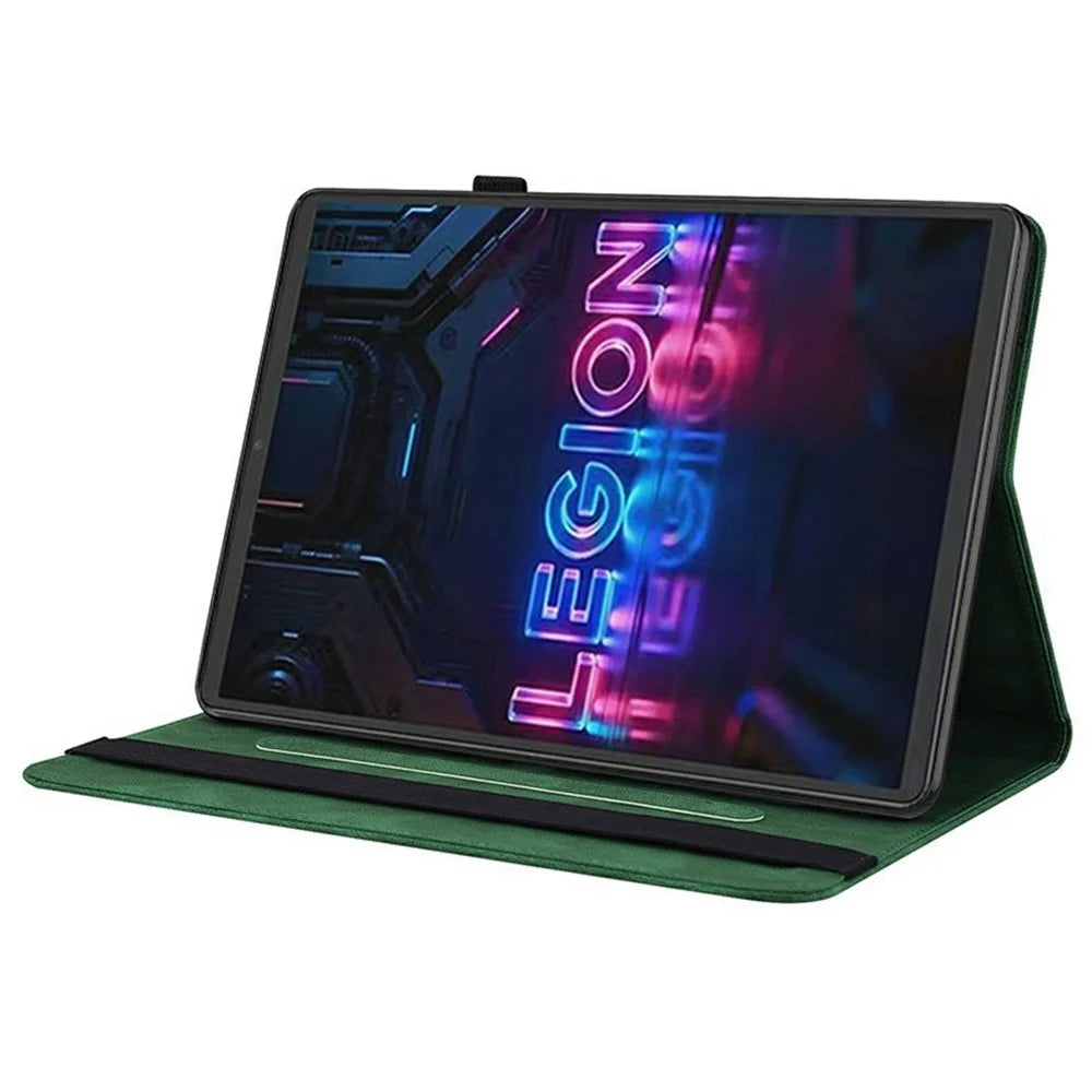 For Lenovo Tab Gen 5 / Legion Y700 (Gen 5) Case Butterfly Flower Imprint PU Leather Tablet Cover with Card Slots - Green - 3