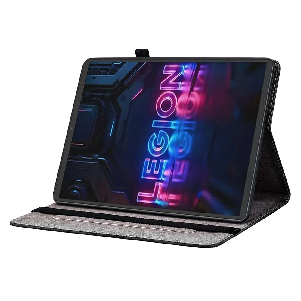 For Lenovo Tab Gen 5 / Legion Y700 (Gen 5) Leather Case Pattern Printed Stand Tablet Cover with Card Slots - Plum Blossom - 2