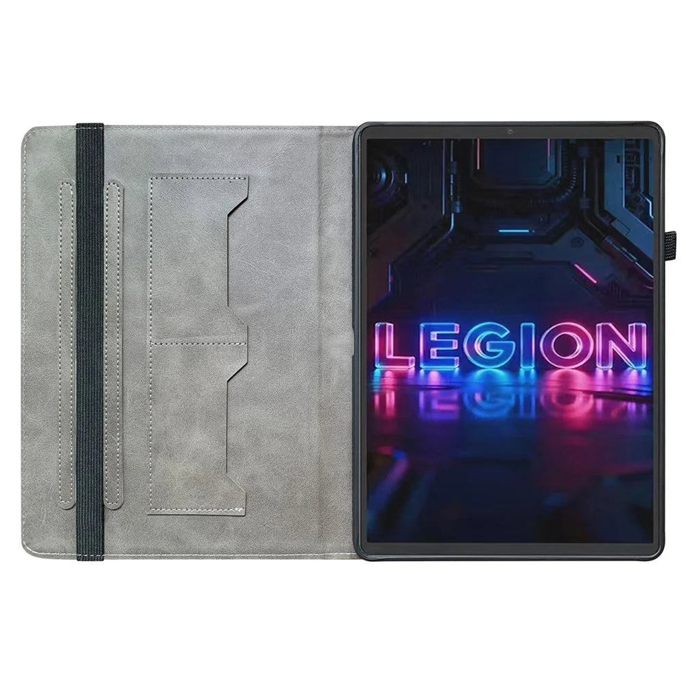 For Lenovo Tab Gen 5 / Legion Y700 (Gen 5) Leather Case Pattern Printed Stand Tablet Cover with Card Slots - Plum Blossom - 3